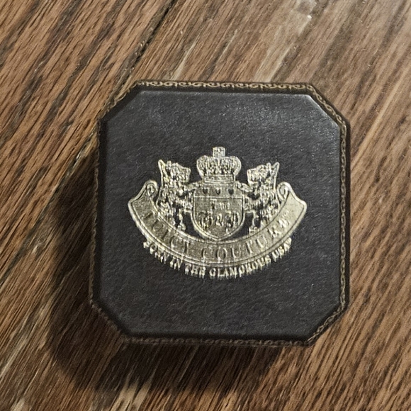 Rare Juicy Couture Gold Metal Fortune Cookie Trinket Box With Blue Enamel - Picture 13 of 14